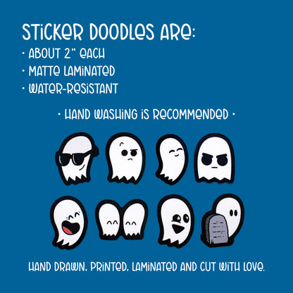 Ghost Sticker Doodles - Silly Mini Stickers