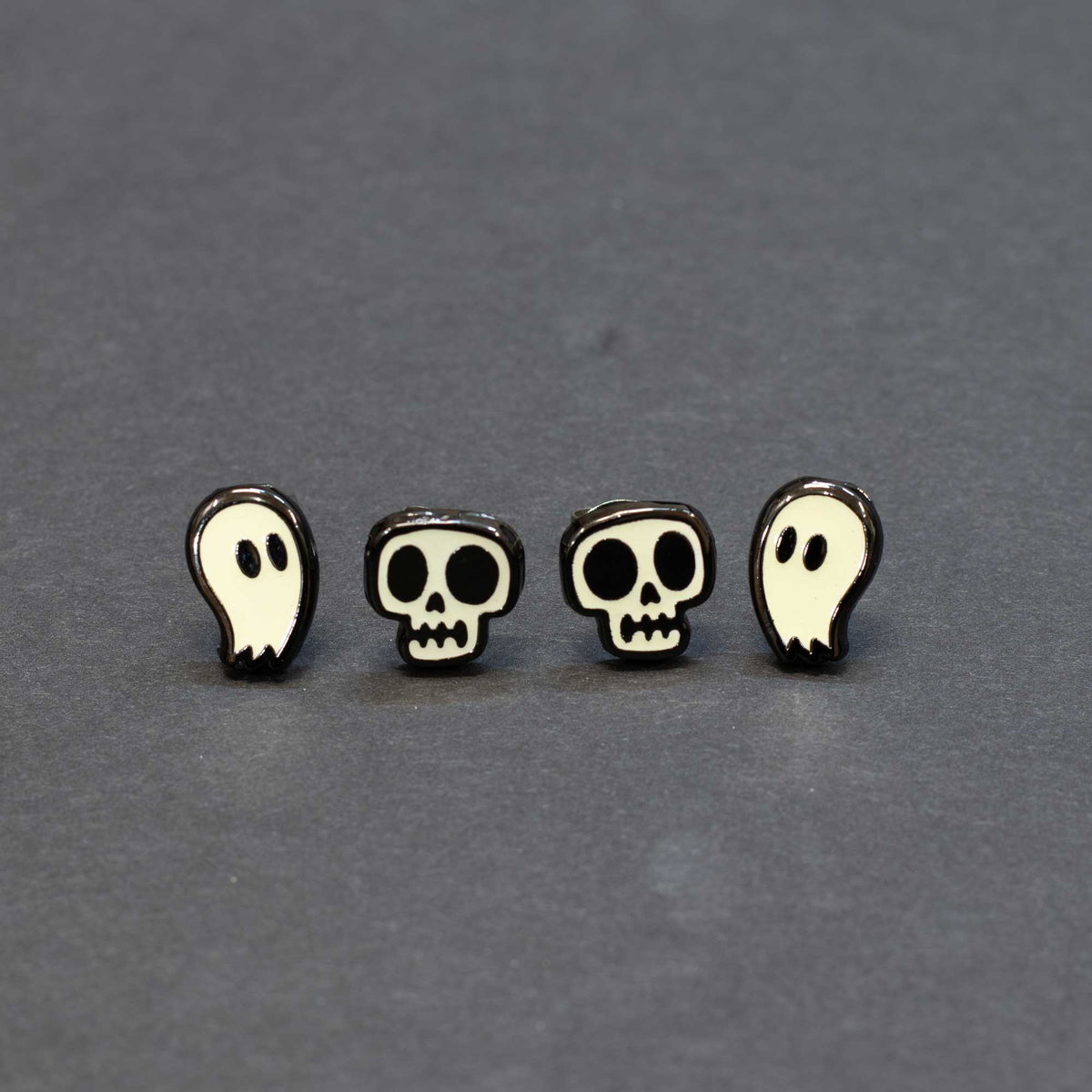 Glow in the Dark Earring Set - Skulls and Ghosts