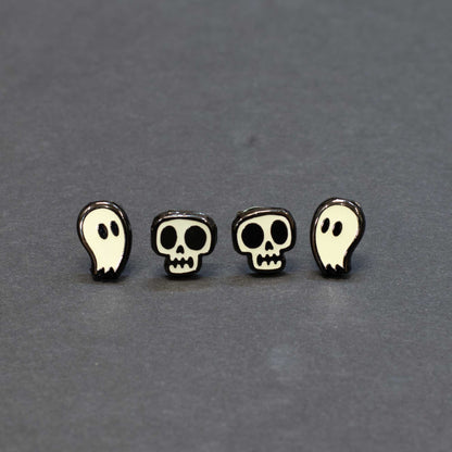 Glow in the Dark Earring Set - Skulls and Ghosts