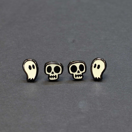 Glow in the Dark Earring Set - Skulls and Ghosts