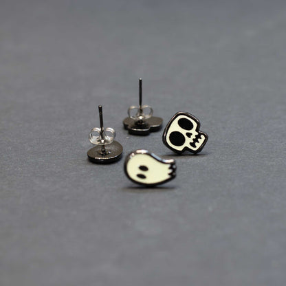 Glow in the Dark Earring Set - Skulls and Ghosts