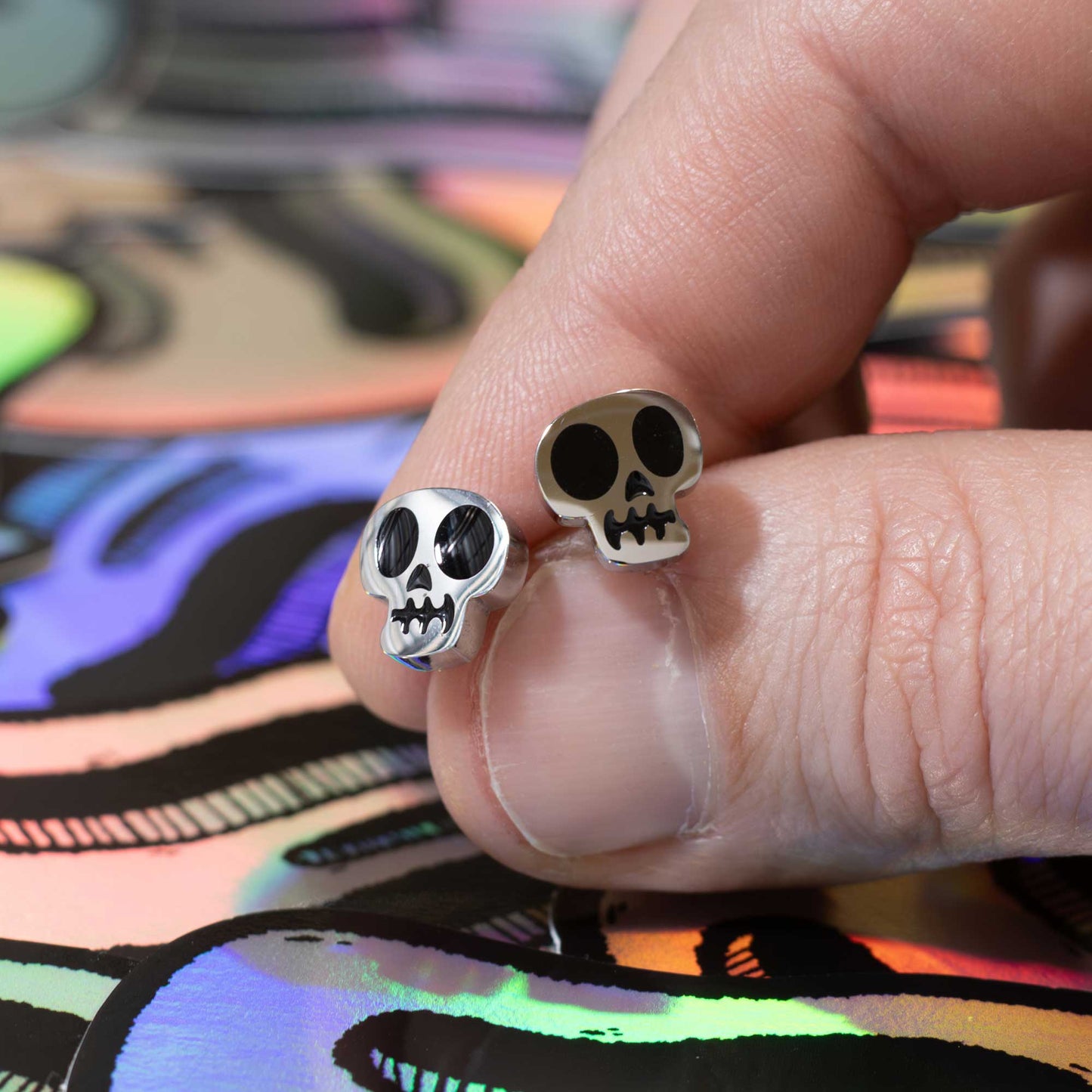 Stainless Steel Skull Earrings