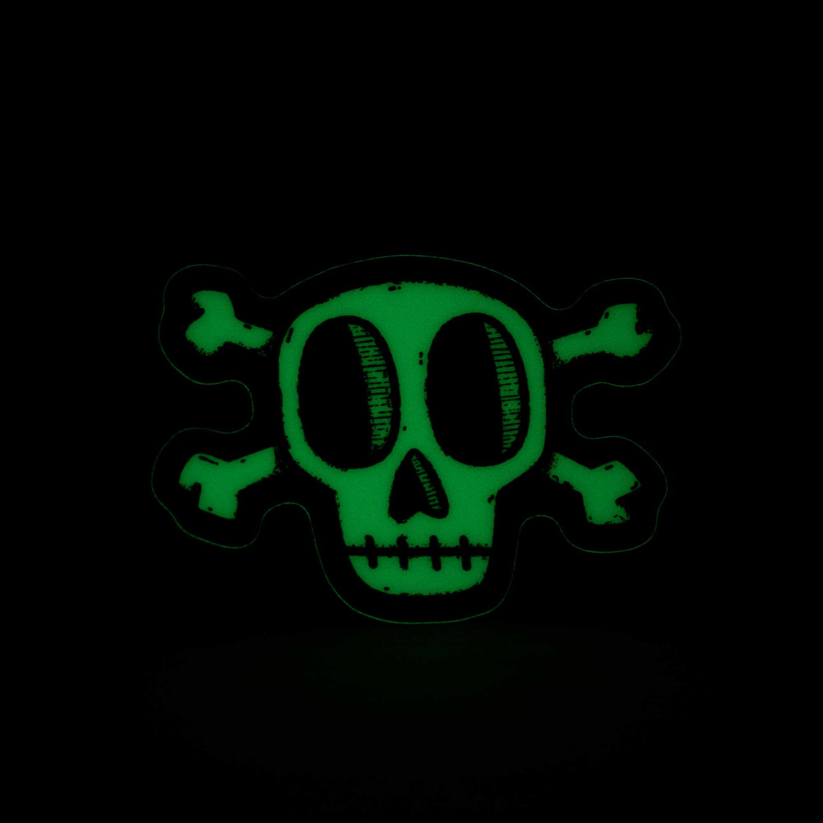 Glow-in-the-Dark Skull and Cross Bones Sticker