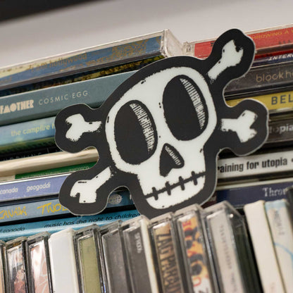 Glow-in-the-Dark Skull and Cross Bones Sticker