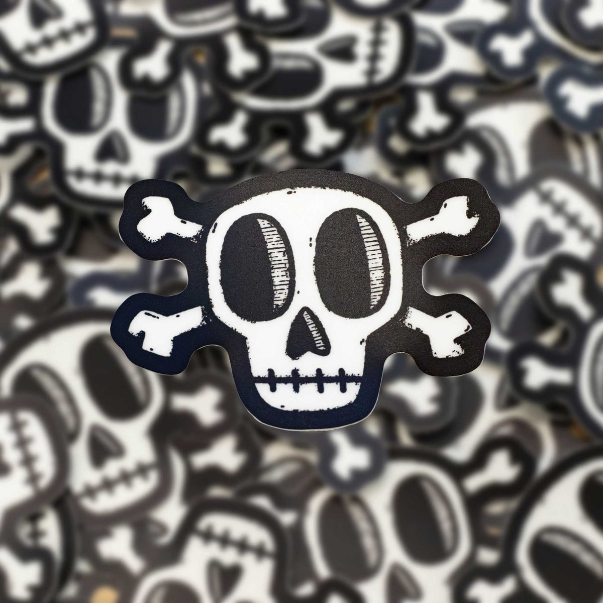 Glow-in-the-Dark Skull and Cross Bones Sticker