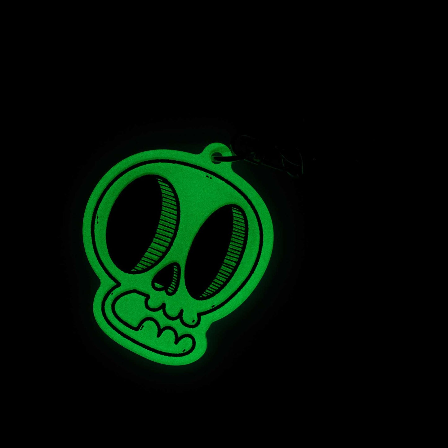 Glow-in-the-Dark Skull Keychain