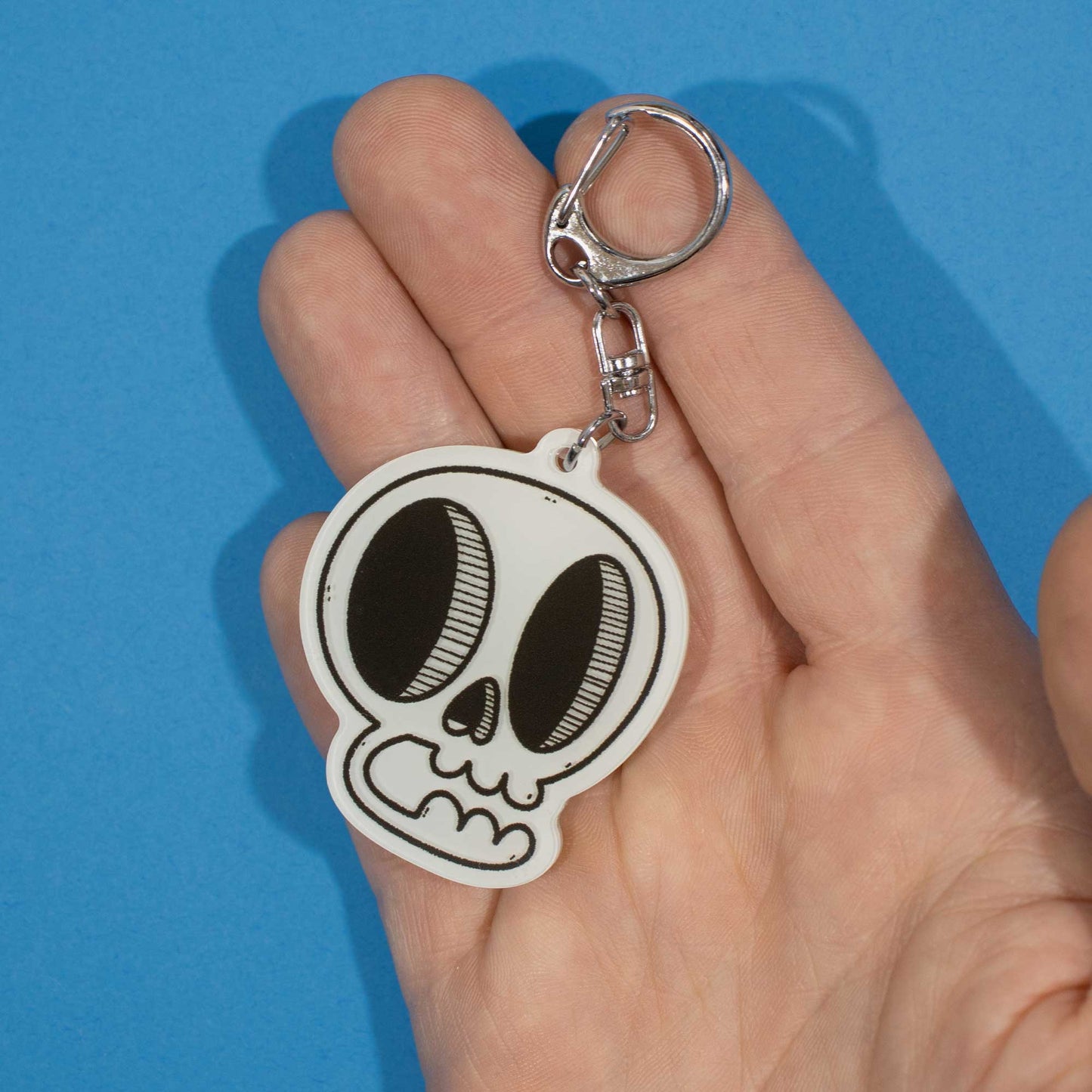 Glow-in-the-Dark Skull Keychain