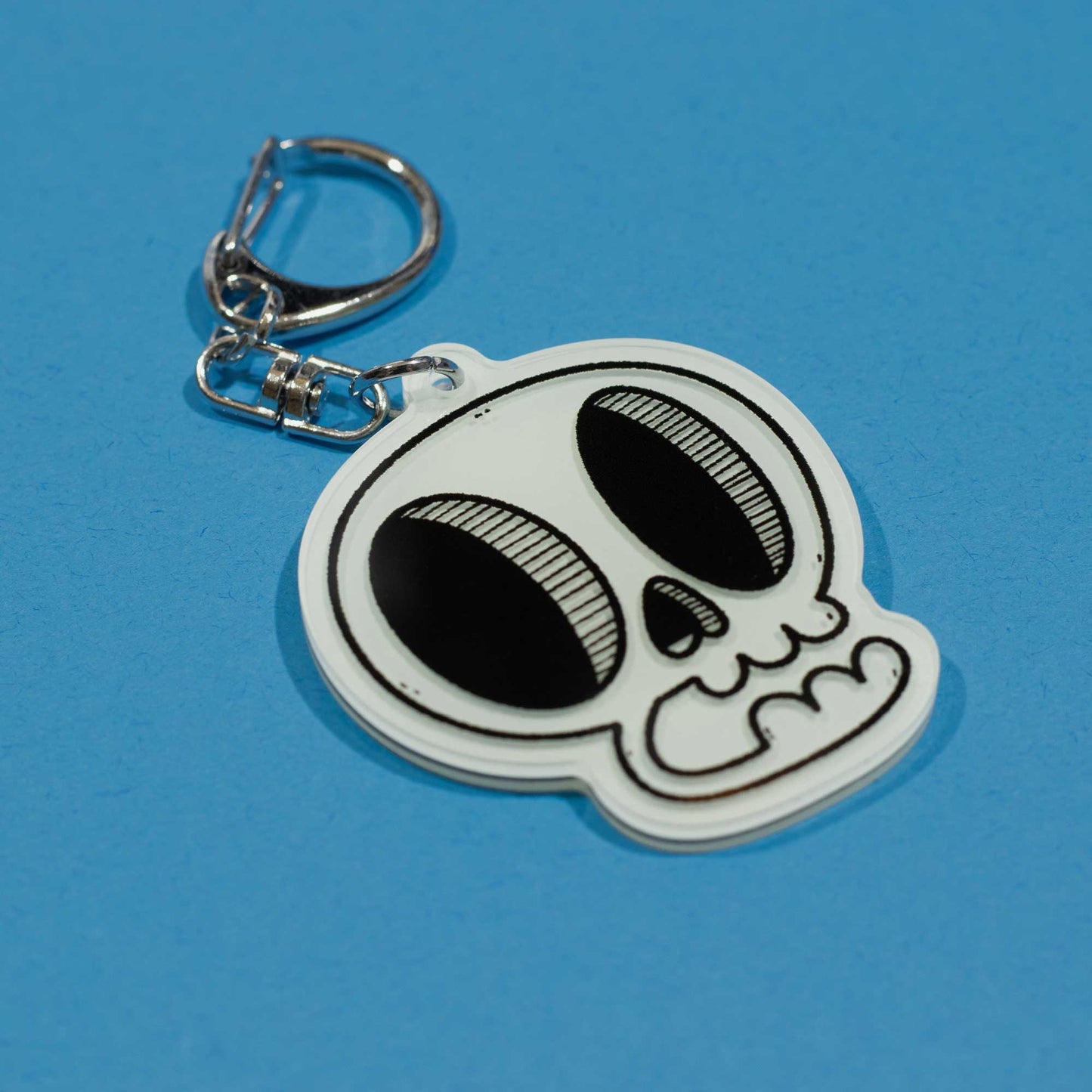 Glow-in-the-Dark Skull Keychain