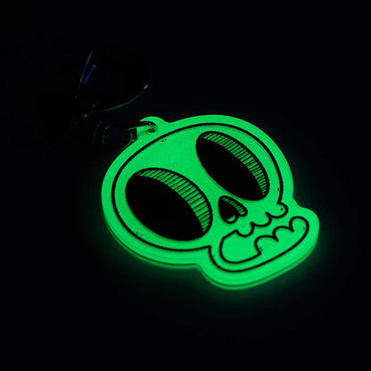 Glow-in-the-Dark Skull Keychain