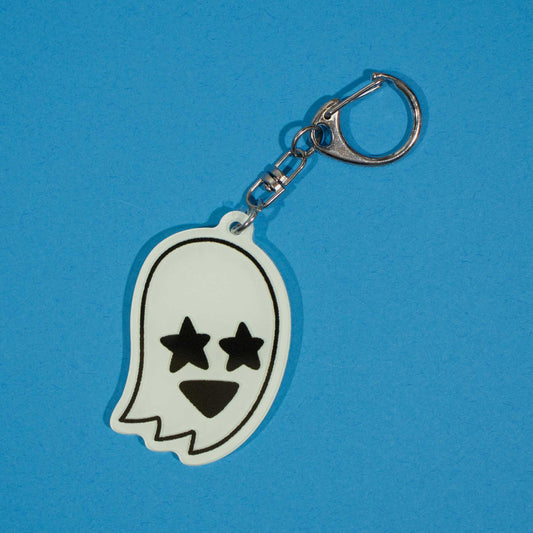 Starry Eyed Ghost | Glow-in-the-Dark Keychain