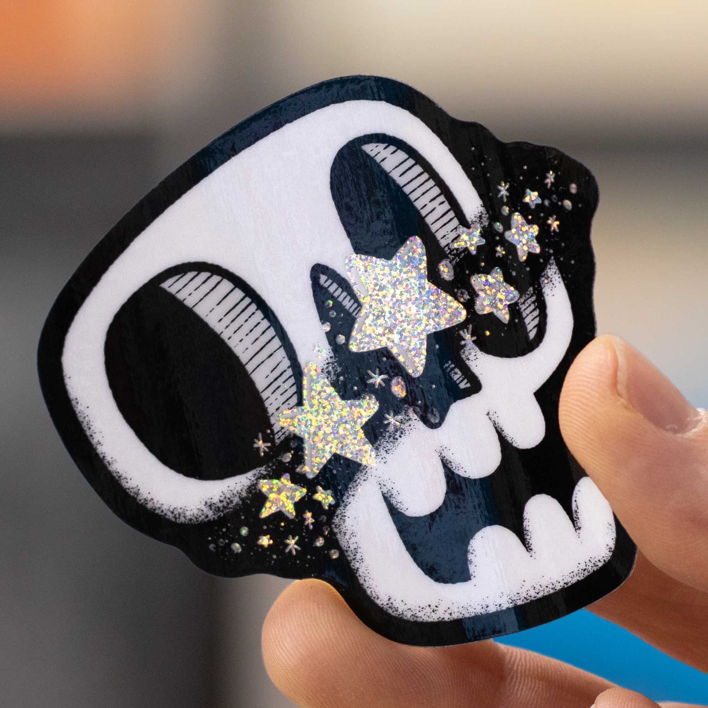 Existential Skull | Glitter Sticker