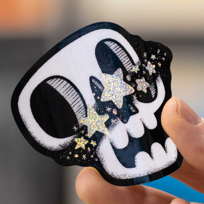 Existential Skull | Glitter Sticker