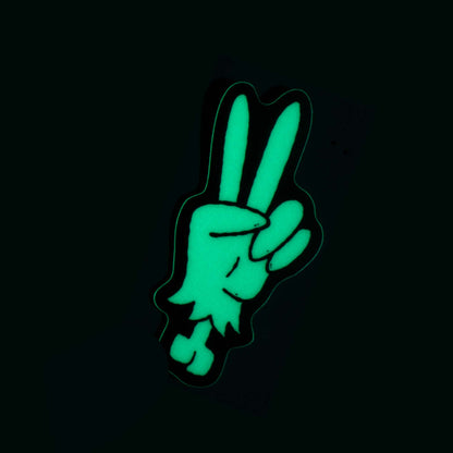 Zombie Peace Hand | Glow-in-the-Dark Sticker