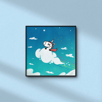 Unicorn on a Cloud | Mini Art Print