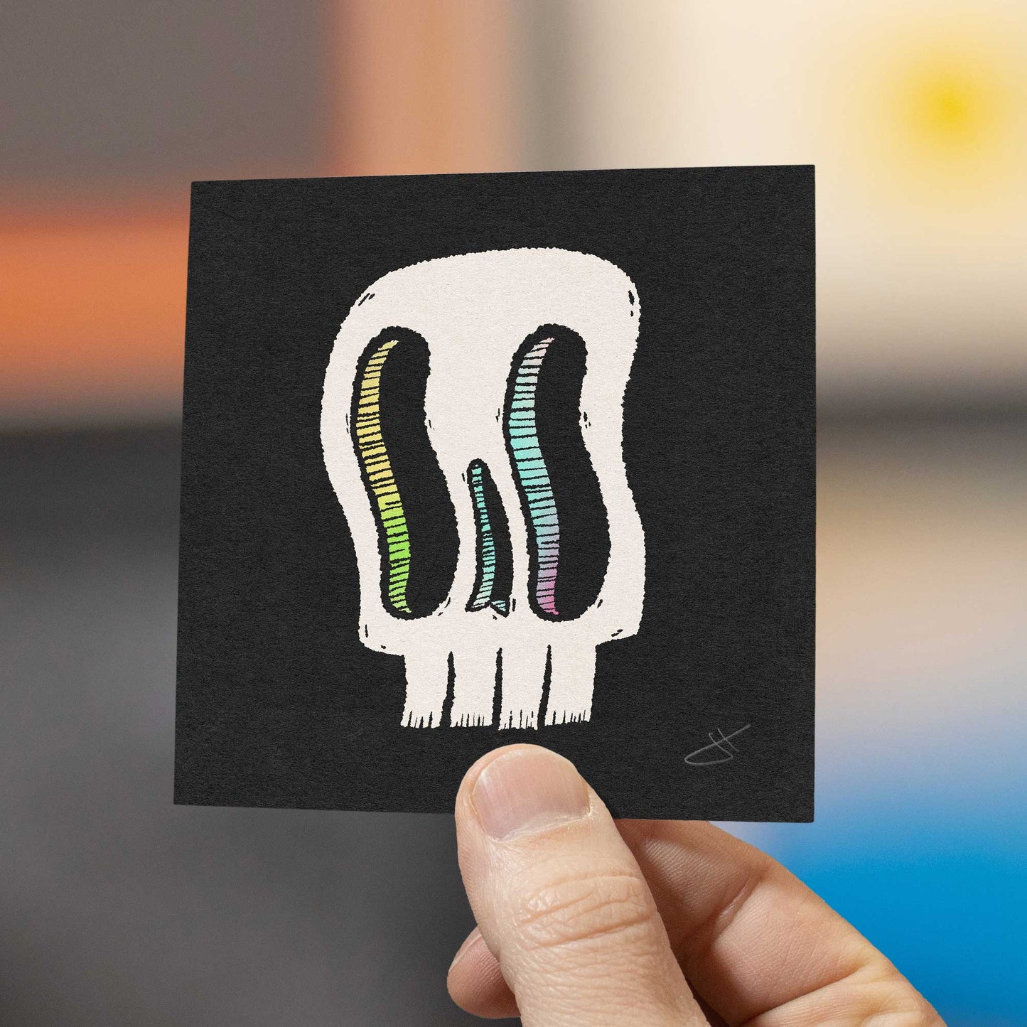 Wavy Skull | Mini Art Print