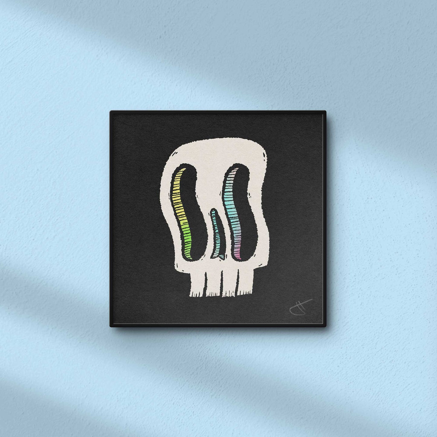 Wavy Skull | Mini Art Print