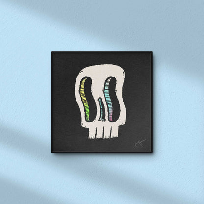 Wavy Skull | Mini Art Print