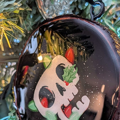 Skull Wood & Resin Ornament