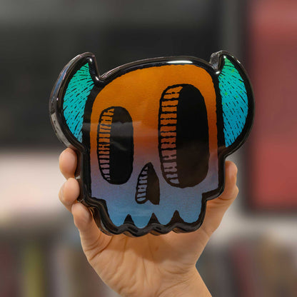 Monster Skull | Hazy Sunset Woodcut Wall Art