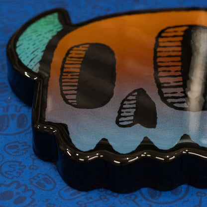 Monster Skull | Hazy Sunset Woodcut Wall Art