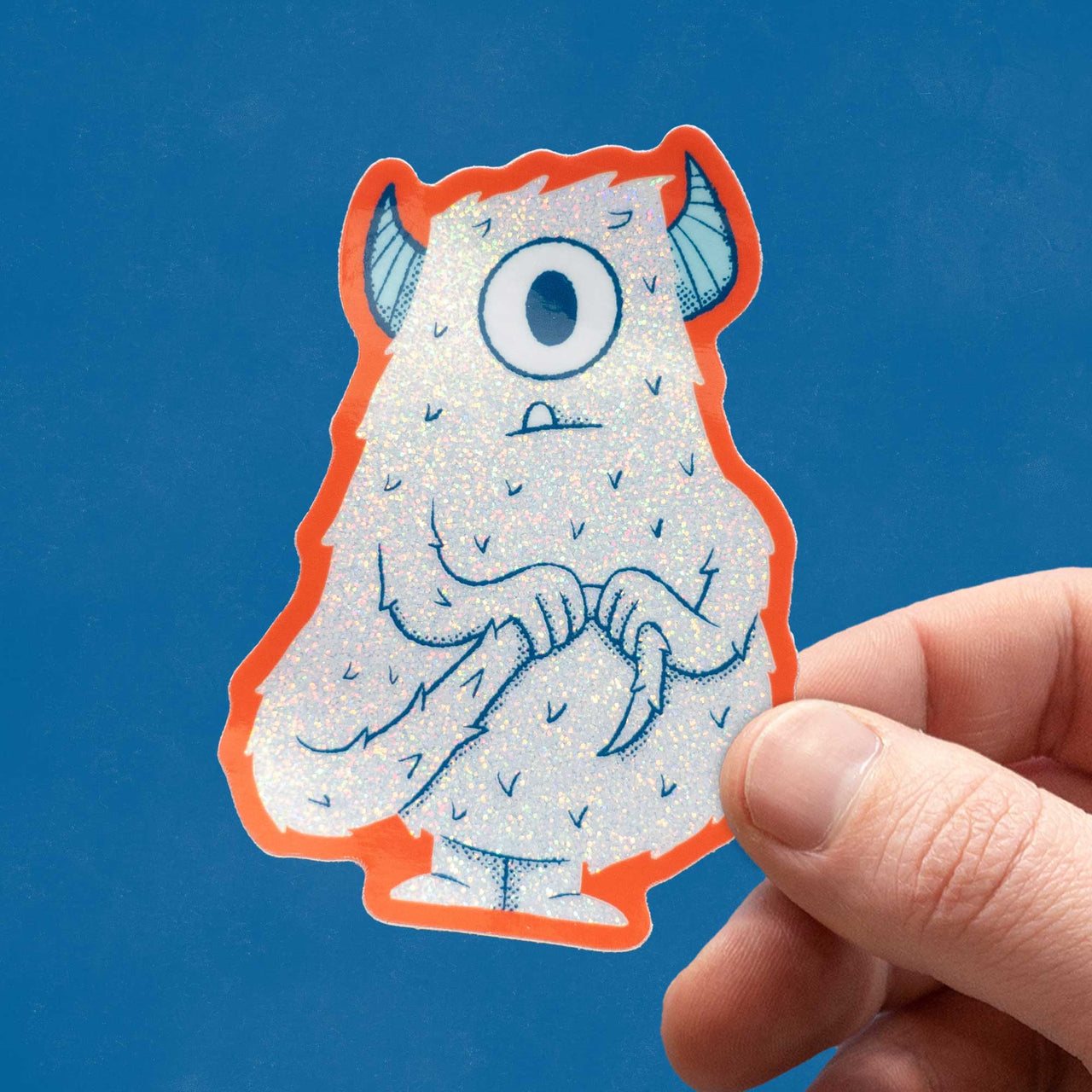 Wallace the Worrier Glitter Monster Sticker