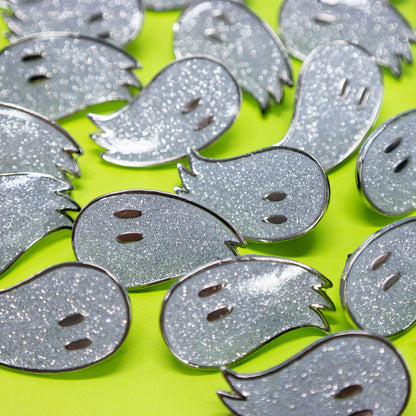 Fred the Ghost | Glitter Enamel Pin