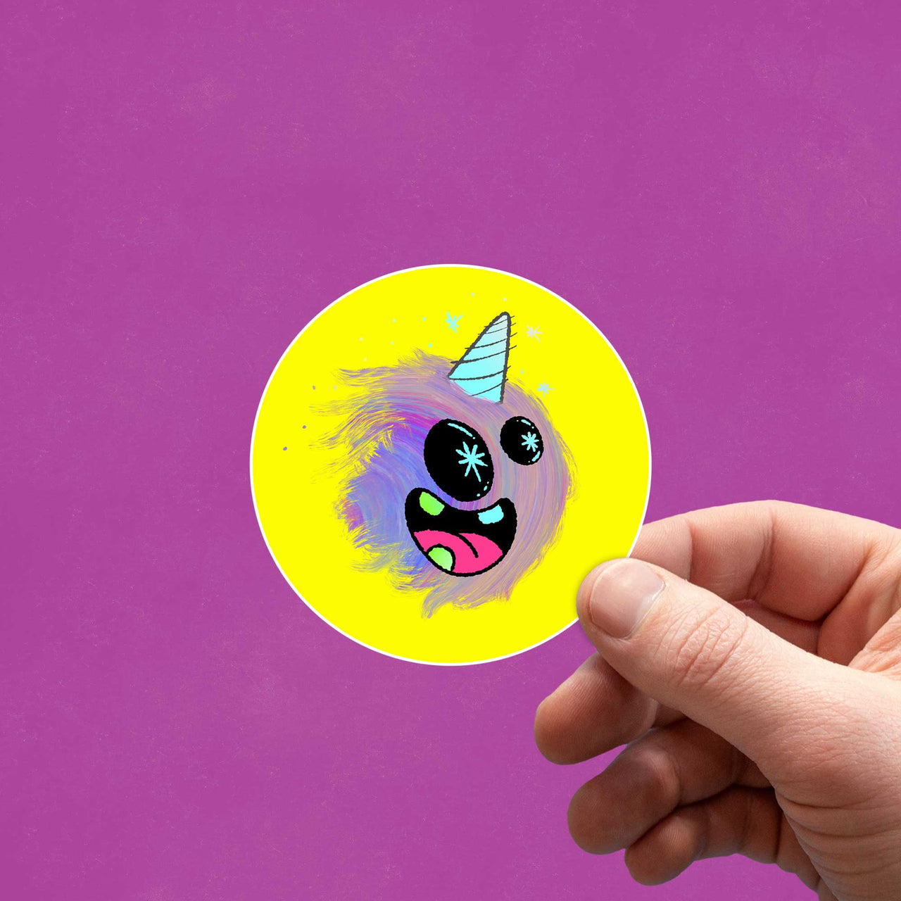 holographic unicorn creature sticker