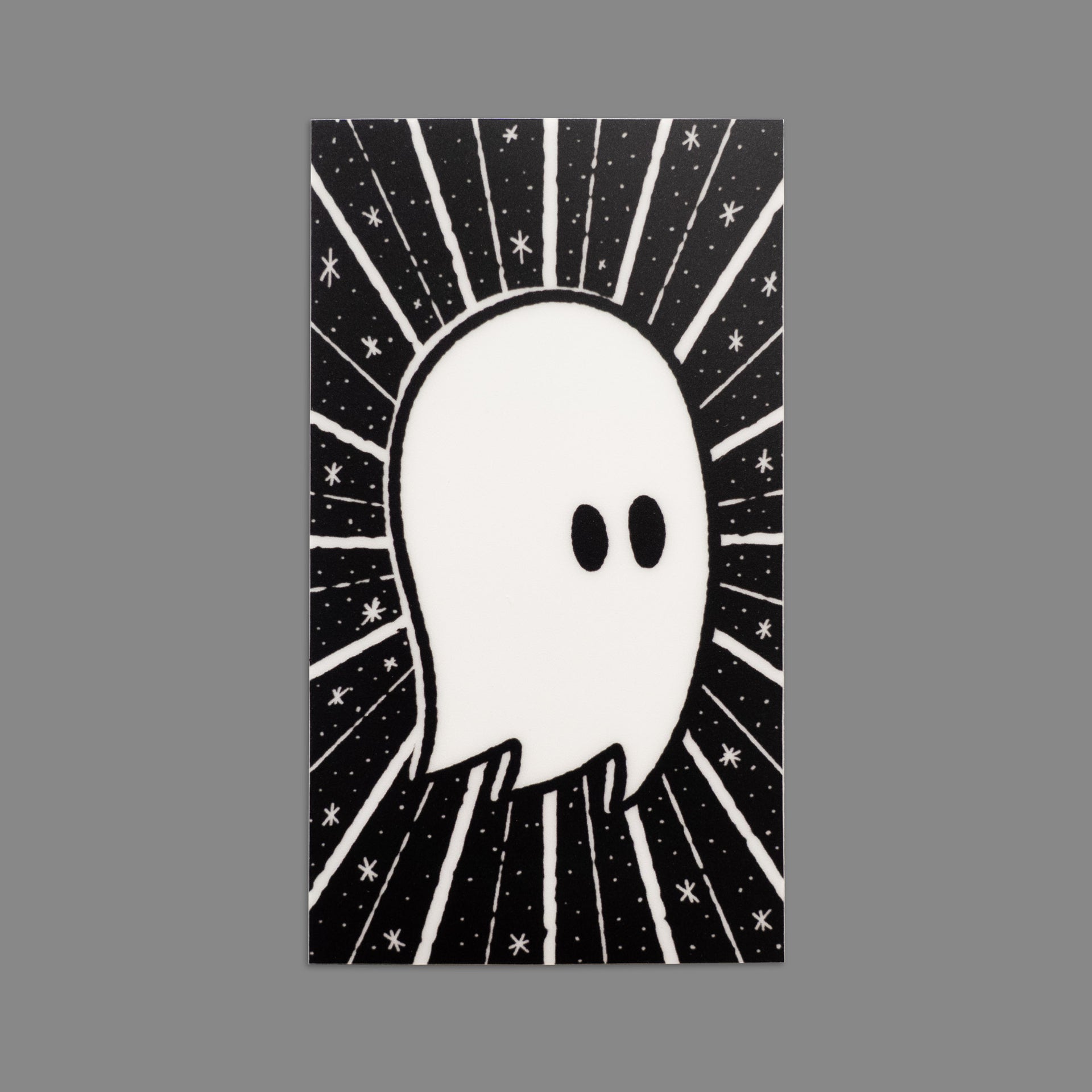 rectangular glow in the dark ghost sticker