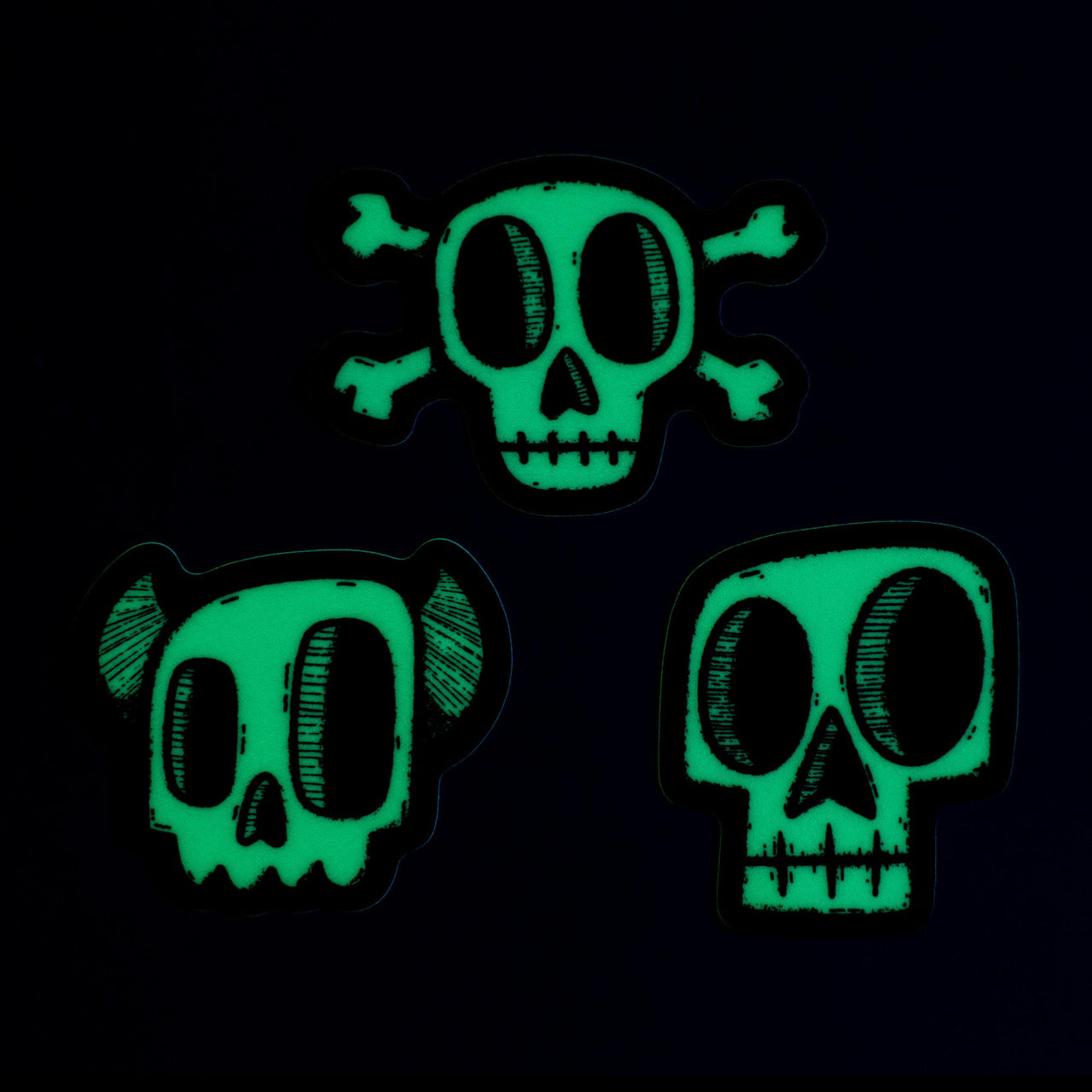 Glow-in-the-Dark Skulls Sticker Pack