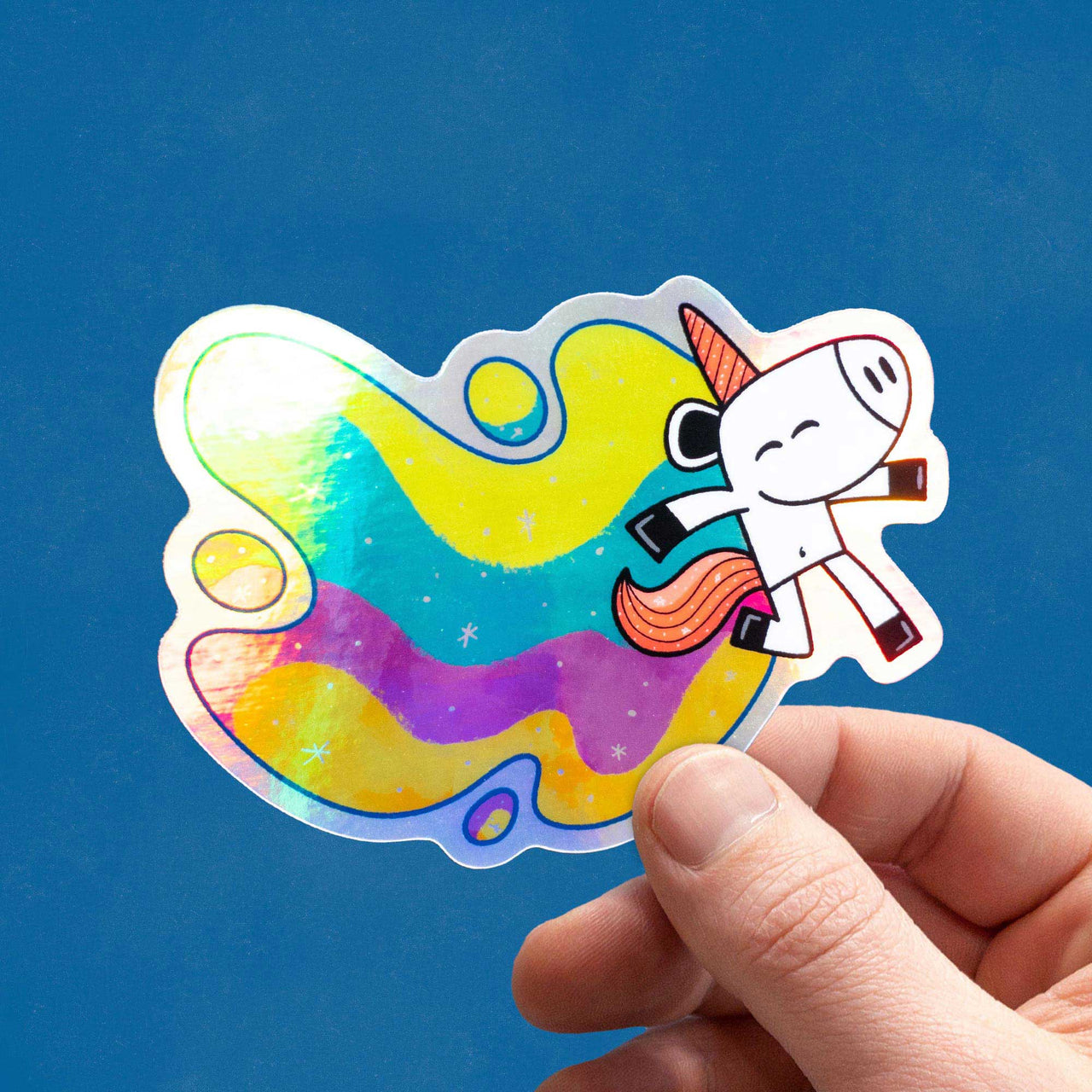 Rainbow Unicorn Holographic Unicorn Sticker