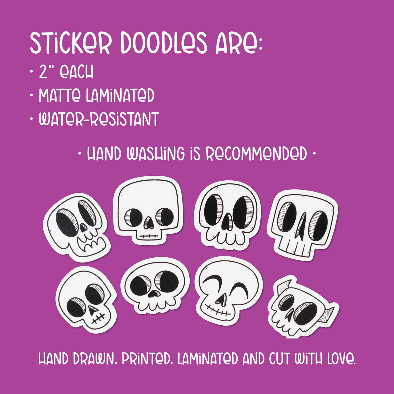 skulls sticker doodles details