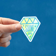 shine on holographic diamond sticker